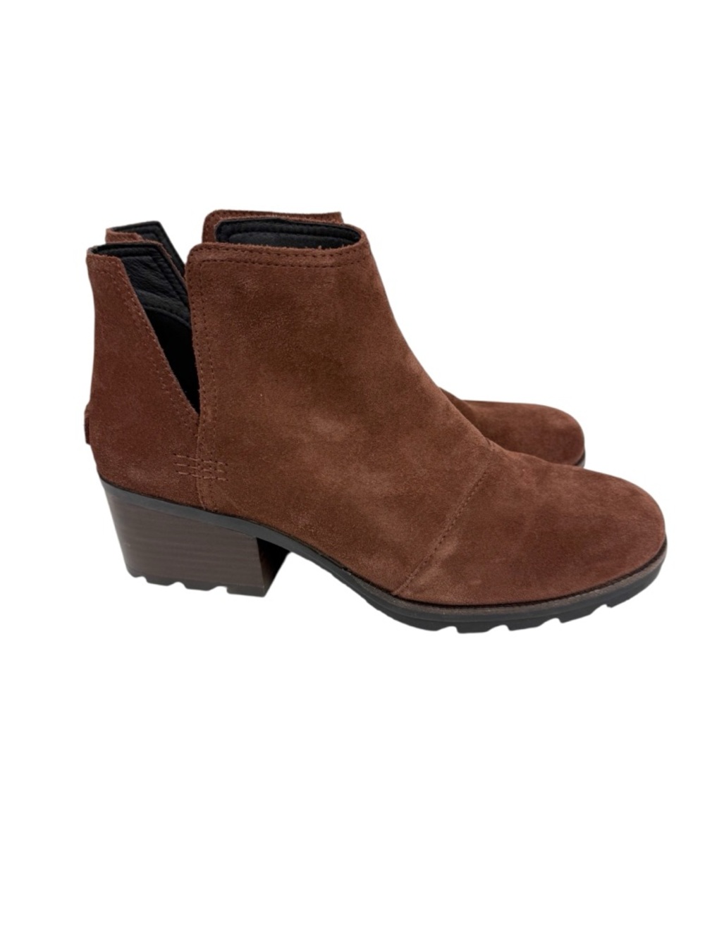 Sorel Cate Cutout Ankle Booties Burro Waterproof Suede Boot Size 11